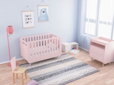 Ліжечко-трансформер IndigoWood Bubble Kit 124,5x63,5cm pink (з додатковим бортиком)